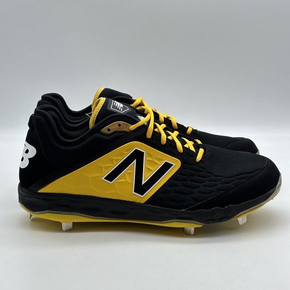New Balance 3000v4 Mens Size 15 D Black Yellow Metal Baseball Cleats L3000BY4 - Picture 4 of 14